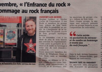 Article de presse L'ENFRANCE DU ROCK